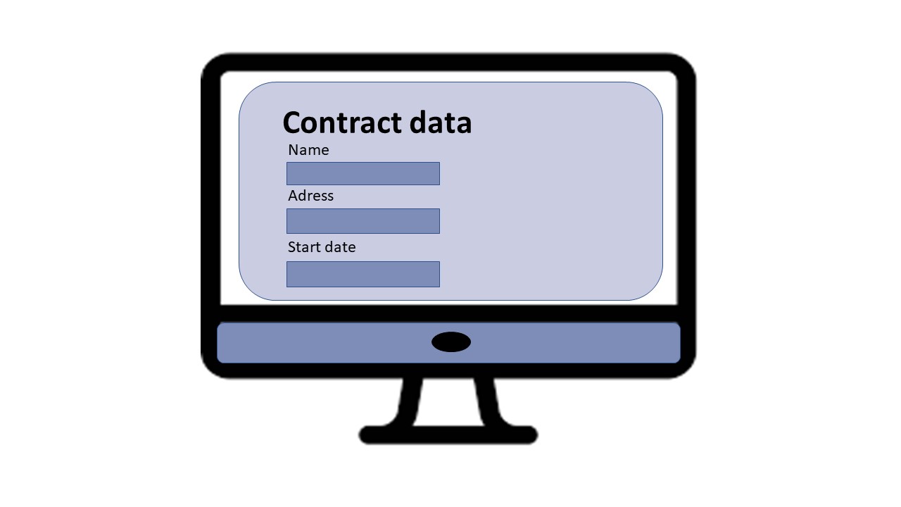 invoer contract gegevens in webformulier